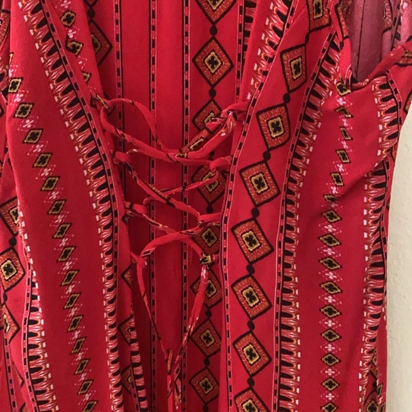 Kendall and Kylie Red Lace Up Dress Medium - Picture 5 of 5